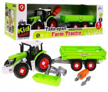 Rozkręcany Traktor dla dzieci z przyczepą KM-281