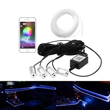 LISTWY DO OŚWIETLENIA WNĘTRZA AUTA 5M RGB LED