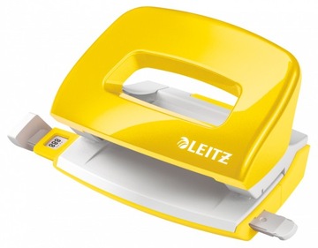 Набор металлических степлера и дырокола Leitz Mini желтого цвета