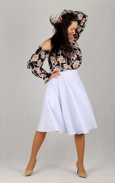 L МИДИ БЕЛАЯ широкая юбка в стиле пин-ап