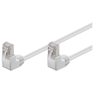 Kabel krosowy CAT 5e F/UTP, kątowy 2x90° biały 5m Goobay