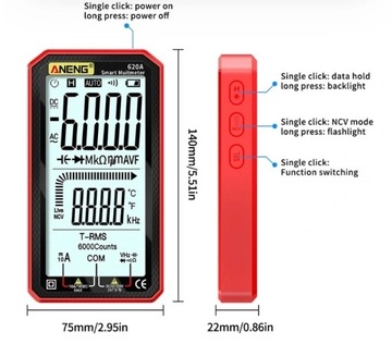 УНИВЕРСАЛЬНЫЙ ИЗМЕРИТЕЛЬ ANENG 620A МУЛЬТИМЕТР TRUE RMS