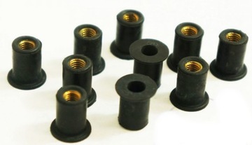 Gumowa nakrętka z mosiężnym insertem M6 x 1.00 dł.16mm