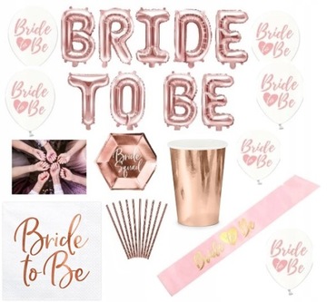 ZESTAW NA WIECZÓR PANIEŃSKI BRIDE TO BE ROSE GOLD
