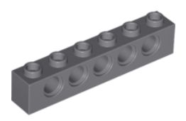 LEGO TECHNIC BEAM 1X6 ТЕМНО-СЕРЫЙ 3894