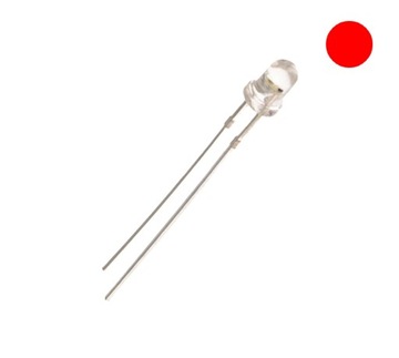 5x DIODA LED 3mm CZERWONA RED 3cd REZYSTOR 12V x5