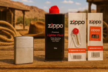 ZIPPO SET BRUSHED CHROME BENZINA STONES KNOT Аксессуары