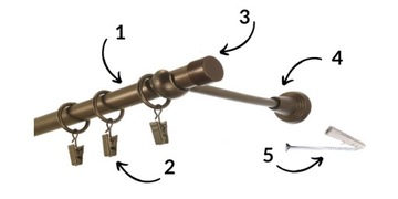 Металлический карниз BASIC, диаметр 19, одинарный, 110 см