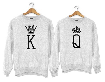 Zestaw Bluz dla Pary, Bluzy dla Męża i Żony, Bluzy King Queen
