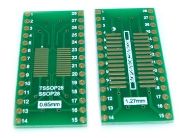АДАПТЕР SOIC28 / SSOP28 НА DIP28 ПОЗОЛОЧЕННАЯ ПЕЧАТНАЯ ПЛАТА