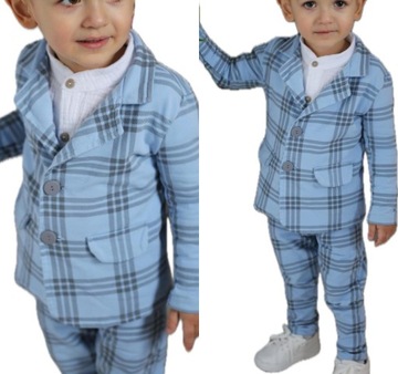 104-110 Marynarka wizytowa chłopięca krata niebieska Royal kids