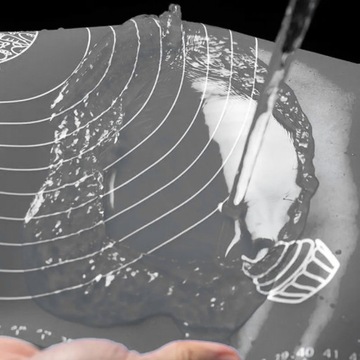 DUŻA STOLNICA SILIKONOWA MATA KUCHENNA ANTYPOŚLIZGOWA Z MIARKĄ + WAŁEK