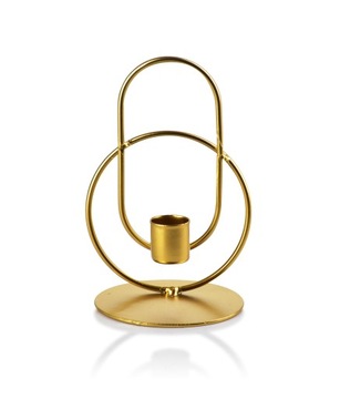 ZŁOTY ŚWIECZNIK GLAMOUR POJEDYŃCZY MODERN 15CM