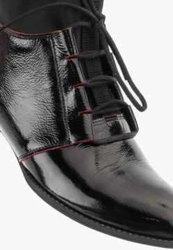 Botki Damskie Skórzane MACIEJKA Buty Skóra Półbuty Eleganckie Czarne 38