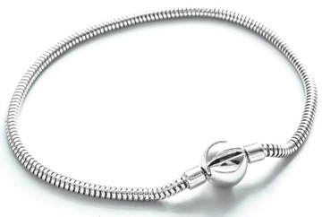 BRANSOLETKA MODUŁOWA DO CHARMS,BEADS,SR 925,19 CM