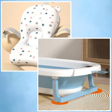 СКЛАДНАЯ СИЛИКОНОВАЯ БОЯ С ЖК-ТЕРМОМЕТРОМ + ПОДУШКА НА ПОДГОЛОВНИК ВАННА