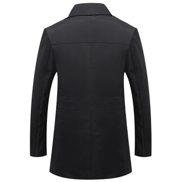 Płaszcz męski czarny trencz do połowy uda aaswel rozmiar XL