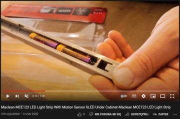 Подшкафный светильник для кухни с датчиком движения 6LED BATERIE AAA для кухни