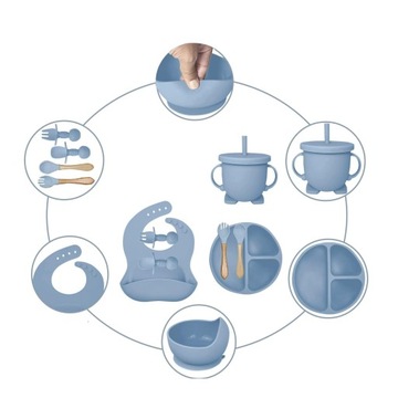 НАБОР СИЛИКОНОВОЙ ПОСУДКИ ДЛЯ МЛАДЕНЦЕВ ДЛЯ КОРМЛЕНИЯ, БЕЗОПАСНЫЙ БЕЗ BPA