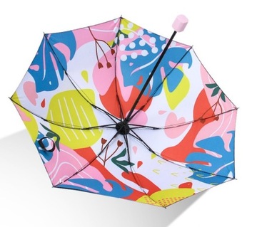 Зонт складной большой, усиленный, двусторонний зонт, ЦВЕТОЧНЫЙ УЗОР ИЗНУТРИ