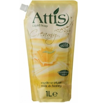 Attis Mleko i Miód Mydło w Płynie Zapas 1L