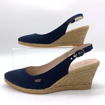 Buty damskie espadryle na koturnie VISCATA Palomera Canvas Navy rozm 40