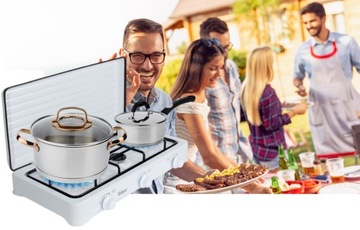 ПОРТАТИВНАЯ ГАЗОВАЯ ПЛИТА С 3 КОНФОРКАМИ + ШЛАНГ-РЕДУКТОР