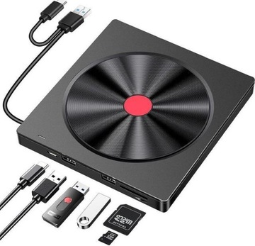 Zewnętrzny napęd CD/DVD do laptopa, 1 USB 3.0 do laptopa, nagrywarka CD ROM