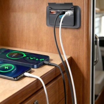Автомобильный монтажный разъем 12V 24V 4 USB PD QC 3.0 ВКЛ ВЫКЛ 96W Крышка