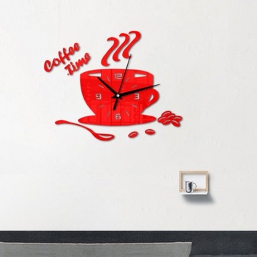 3D зеркальные настенные часы в форме кофейной чашки Moder