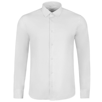 ESPADA Koszula męska biała slim fit długi rękaw gładka bawełna r.2XL 45/46