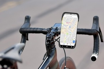 UCHWYT ROWEROWY NA TELEFON KIEROWNICĘ DO ROWERU SILIKONOWY REGULOWANY+LAMPA