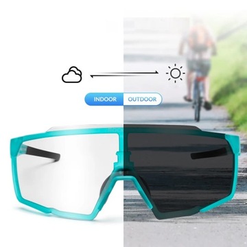 Рокброс фотохромные велосипедные очки + UV400 Filter Blue SP22BL Case