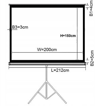 ПРОЕКЦИОННЫЙ ЭКРАН на штативе 200х150см 100