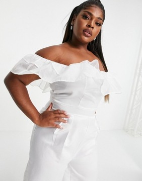COLLECTIVE PLUS SIZE KOMBINEZON Z FALBANĄ 56 1M6B