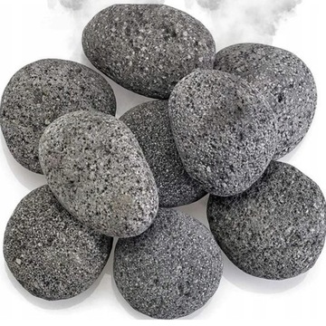 Prawdziwa Lawa Wulkaniczna Kamienie Grzejne do Sauny Otoczak Szary - 1KG