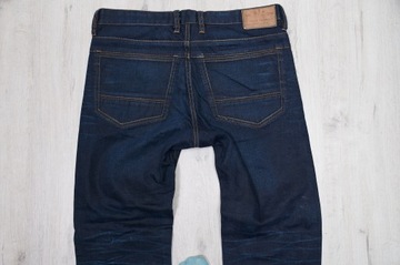 RIVER ISLAND STRAIGHT JEANSY spodnie męskie czarne PREMIUM 32/30 pas 82