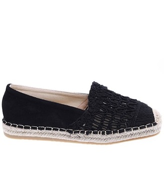 Czarne ażurowe balerinki espadryle damskie 15750 39