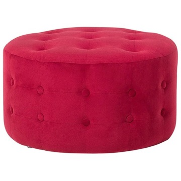 Puf welurowy ⌀ 55 cm czerwony TAMPA