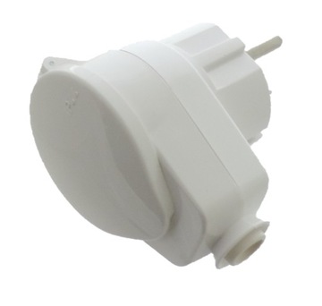 УГЛОВАЯ БЕЛАЯ ВИЛКА С/U С РОЗЕТКОЙ