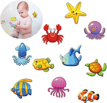 10 шт. водонепроницаемые противоскользящие наклейки для ванны с морскими животными