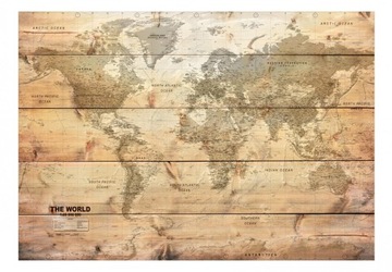 Fototapeta - Mapa na deskach - 300X210