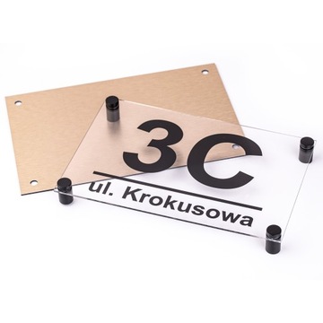 АДРЕСНАЯ ТАБЛИЧКА PLEX АЛЮМИНИЙ + ПРОСТАВКИ