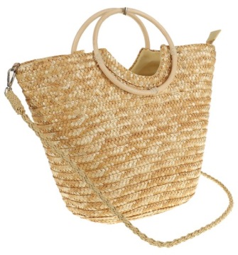 ЛЕТНЯЯ ПЛЕТНАЯ СОЛОМЕННАЯ СУМКА-КОРЗИНА, СВЕТЛО-БЕЖЕВЫЙ