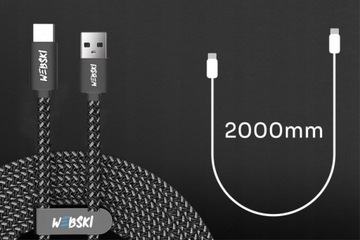 KOSTKA DO SZYBKIEGO ŁADOWANIA ZASILACZ USB KABEL DŁUGI TYP-C DO TELEFONU