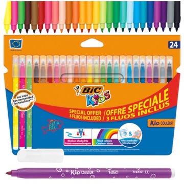 Mazaki pisaki flamastry BIC 24 kolory dla dzieci