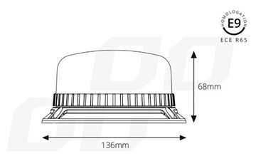 LAMPA OSTRZEGAWCZA KOGUT 36xLED NA ŚRUBY 12/24V
