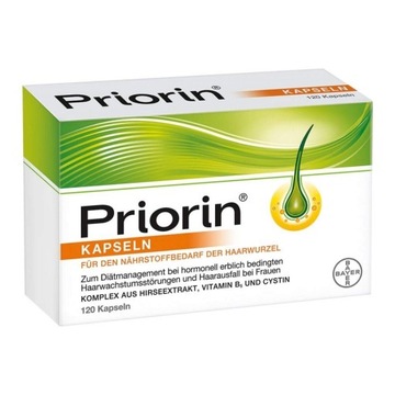 PRIORIN KAPSUŁKI SUPLEMENT DIETY NA WZROST POROST WŁOSÓW 120 SZTUK