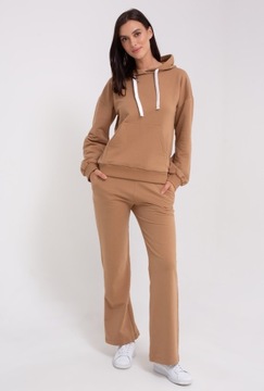 Brązowe spodnie dresowe z prostą nogawką Gatta Comfort Camel rozmiar S