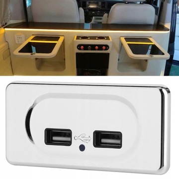 ДВОЙНАЯ USB-РОЗЕТКА ДЛЯ ЗАРЯДКИ 12/24 В, 3,1 А, СВЕТОДИОДНАЯ РОЗЕТКА ДЛЯ ПРИЦЕПА KEMPIN RV